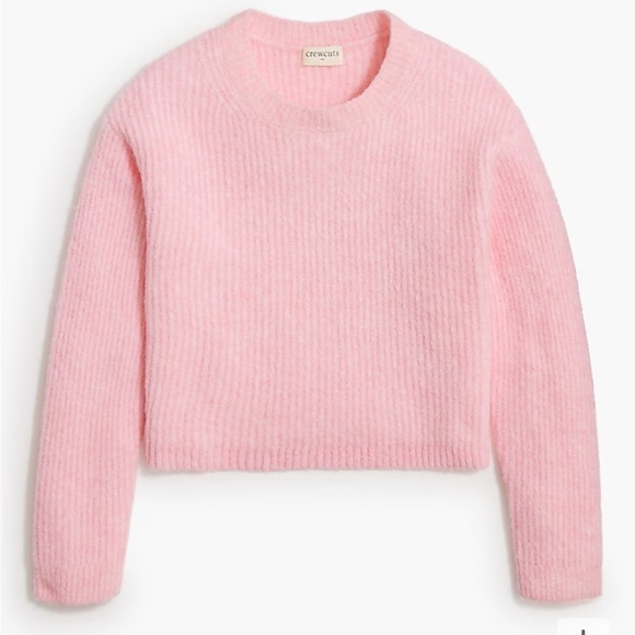 J crew heather soft pink Girls' ribbed sweater in extra-soft yarn - Picture 1 of 2